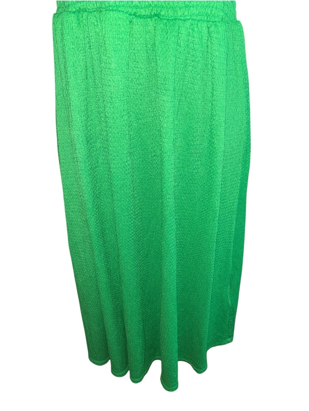 H&M Green Smocked Midi Dress w/Ruffle Neckline, P2P:16-21”, L:45” - Picture 3 of 7